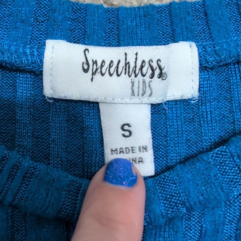Pair Of Peplum Sweater Tops Girls Size Small Blue And Gray - Picture 6 of 9